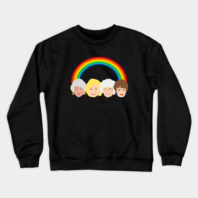 The Golden Girls LGBT Pride Rainbow Crewneck Sweatshirt by Greg12580